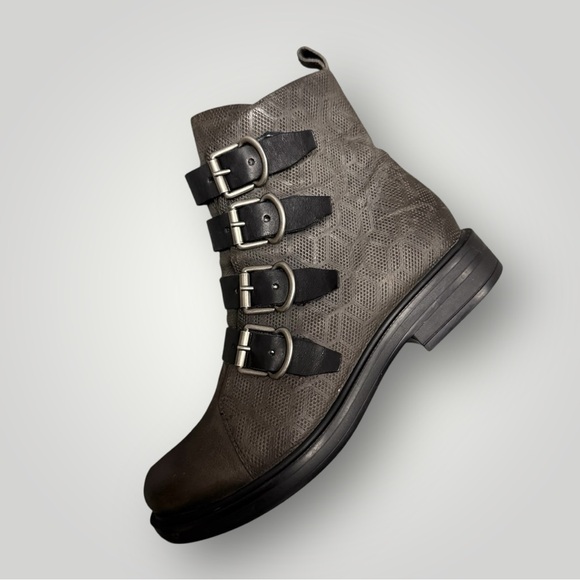 MIZ MOOZ - Leather Buckle Straps Ankle Boots Crescent - Gray - EU 37 US 6.5 - 7 - Picture 7 of 12